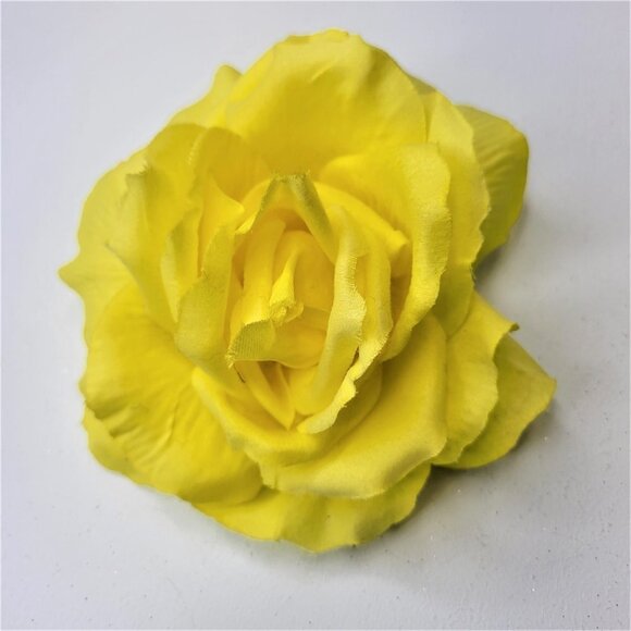 Yellow Flower Fascinator Brooch Corsage Rose Brooch Pin - Picture 9 of 11